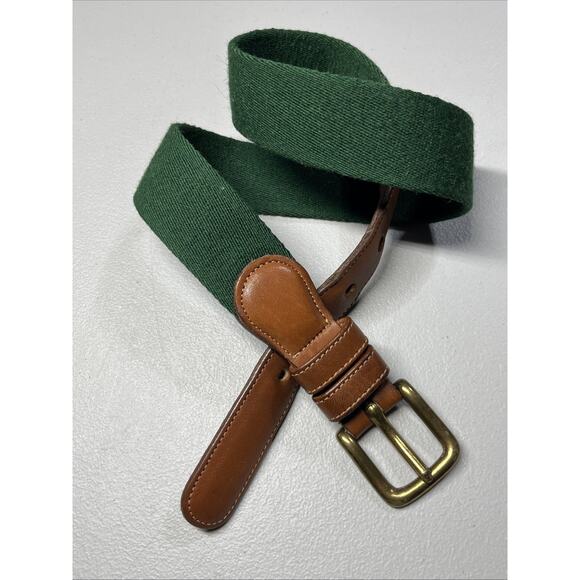 Vintage Coach Surcingle Belt Size 26 Green Wool Brown Leather Classic 7802 - Picture 1 of 10